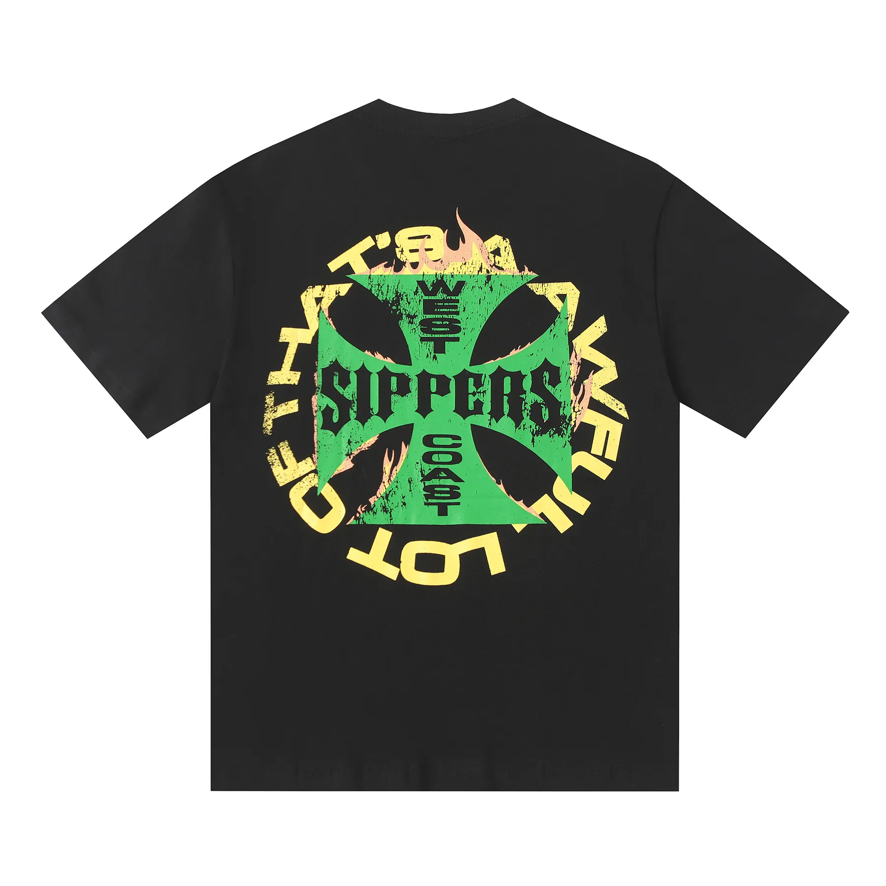 # - -purple I THAT'S A AWFUL LOT OF COUGH SYRUP In Stock Real shot American simple trendy brand loose casual T-shirt Fabric (fabric): 32 counts Weight combed double yarn pure cotton Sizes (size): S-M L X L Color (colour): Black-Green Black-Purple
